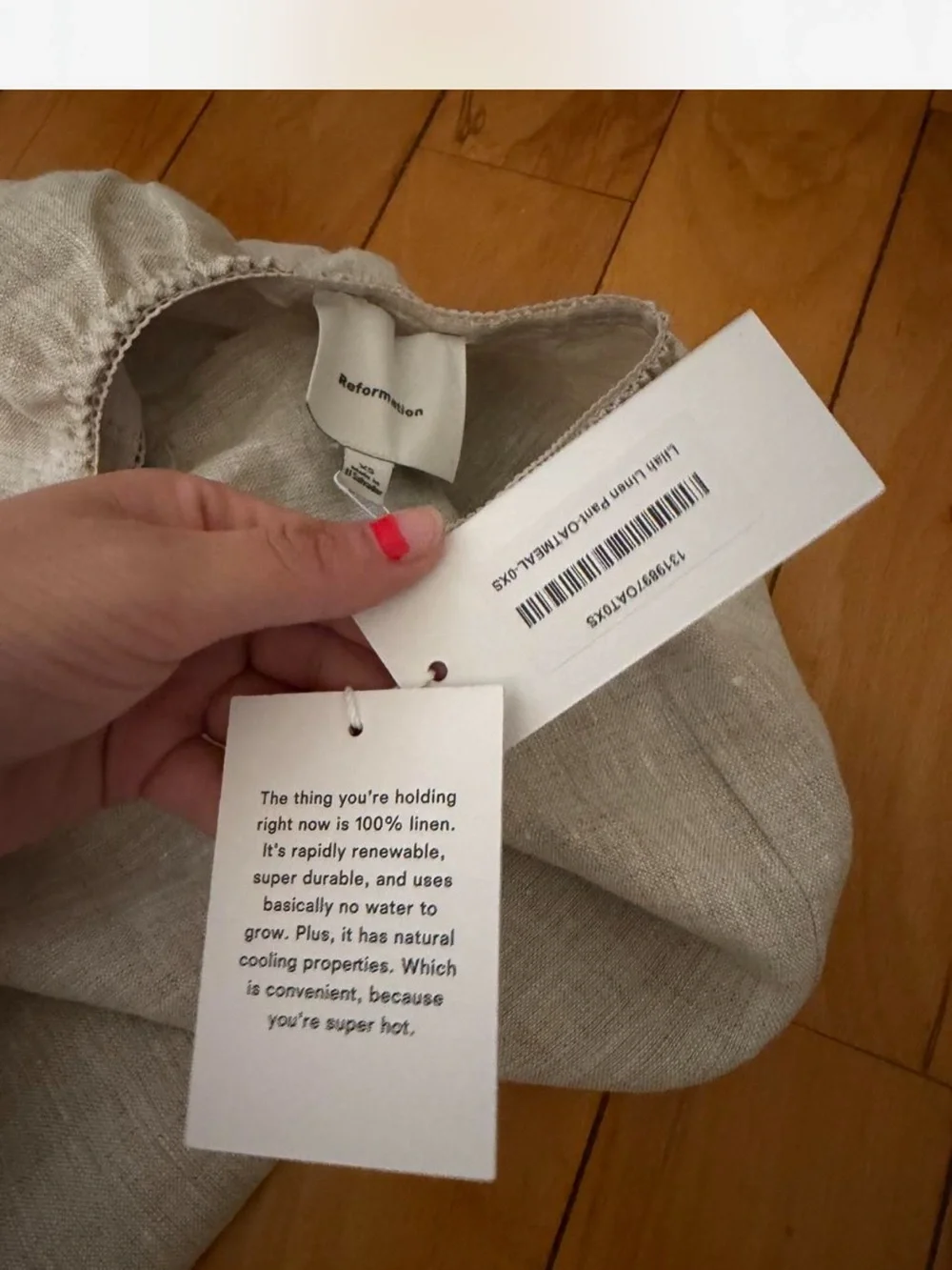 Reformation NWT Lilah Linen Pants